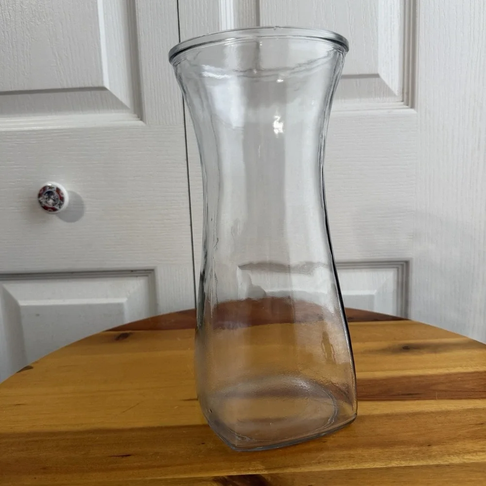 Clear Glass Hour Glass Round Floral Vase Gifts Anniversary Multipurpose